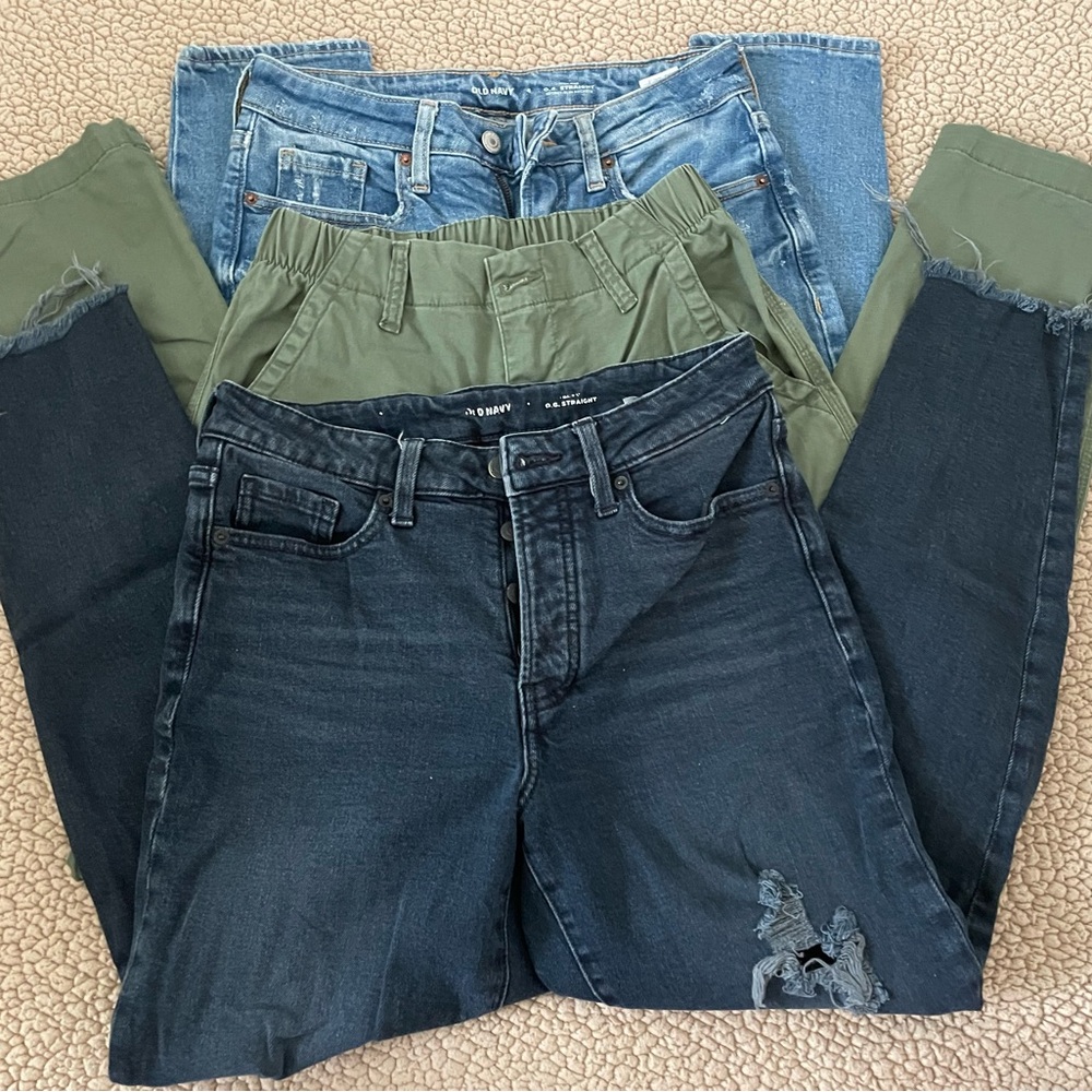 Old Navy OG Straight Cropped Jeans & Chino Straight